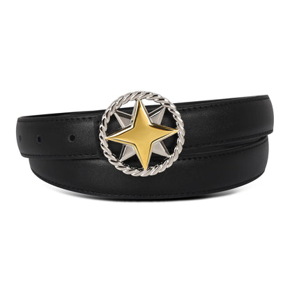 HOTAurolran Women's Leather Belt with Buckle - Ideal for Dresses, Jeans, and Coats