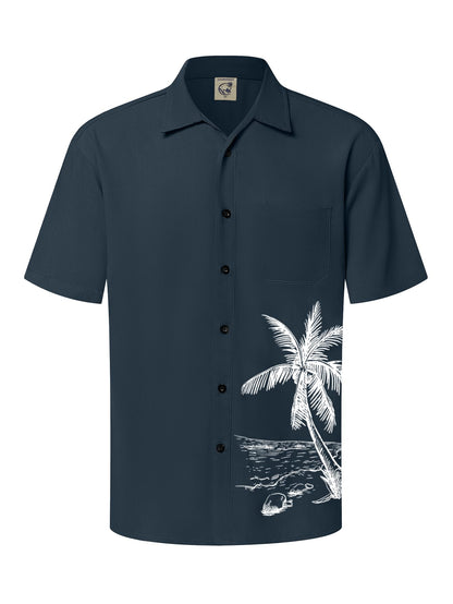 HOTHardaddy Men's Hawaiian Shirt Short Sleeves Coconut Printed Button Down Summer Beach Casual Shirts