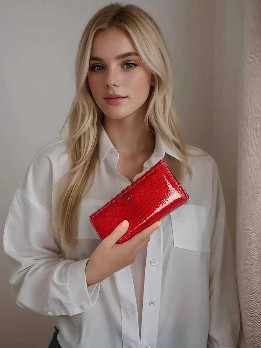 HOTWomen's Long Leather Wallet | Credit Card Holder, Fashion Clutch, Casual Style