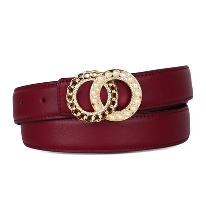 HOTAurolran Women's Leather Belt with Buckle - Ideal for Dresses, Jeans, and Coats