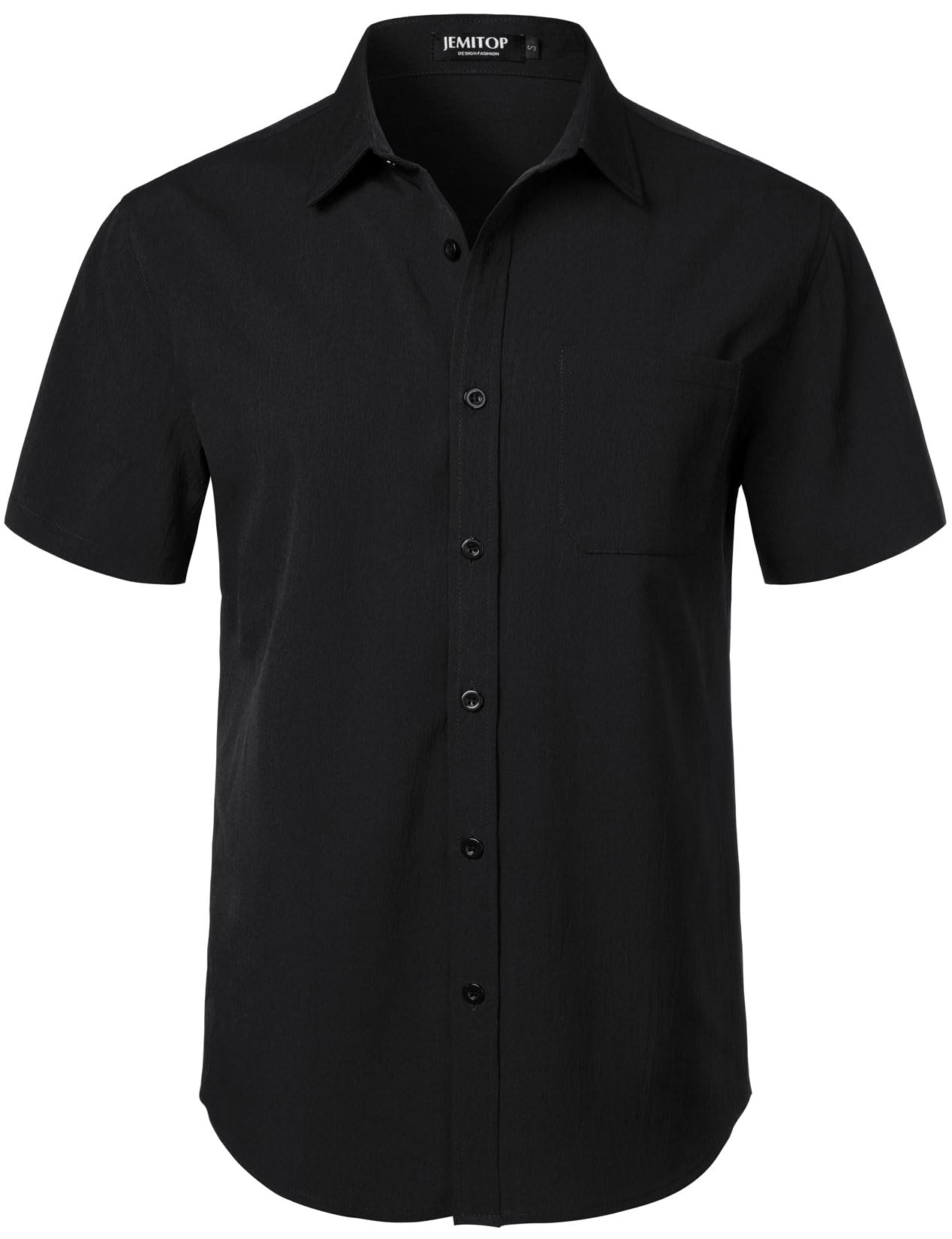 HOTJEMITOP Mens Stretch Wrinkle Free Texture Shirts | Lightweight, Summer, Beach, Stylish, Button Down, Short Sleeve, Casual, Vacation