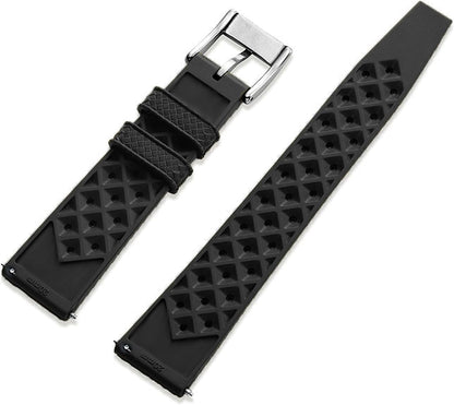 HOTFKM Rubber Watch Strap Quick Release Tropical Style Fluororubber 18mm 19mm 20mm 21mm 22mm Soft Breathable Durable FKM Rubber Watch Band Universal Replacement Band Strap for Men Women