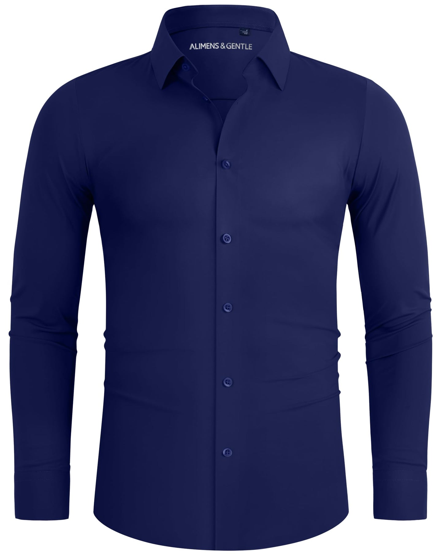 HOTAlimens & Gentle Stretch Mens Dress Shirts Slim Fit Long Sleeve Casual Skinny Muscle Fit Wrinkle Free Button Down Shirt