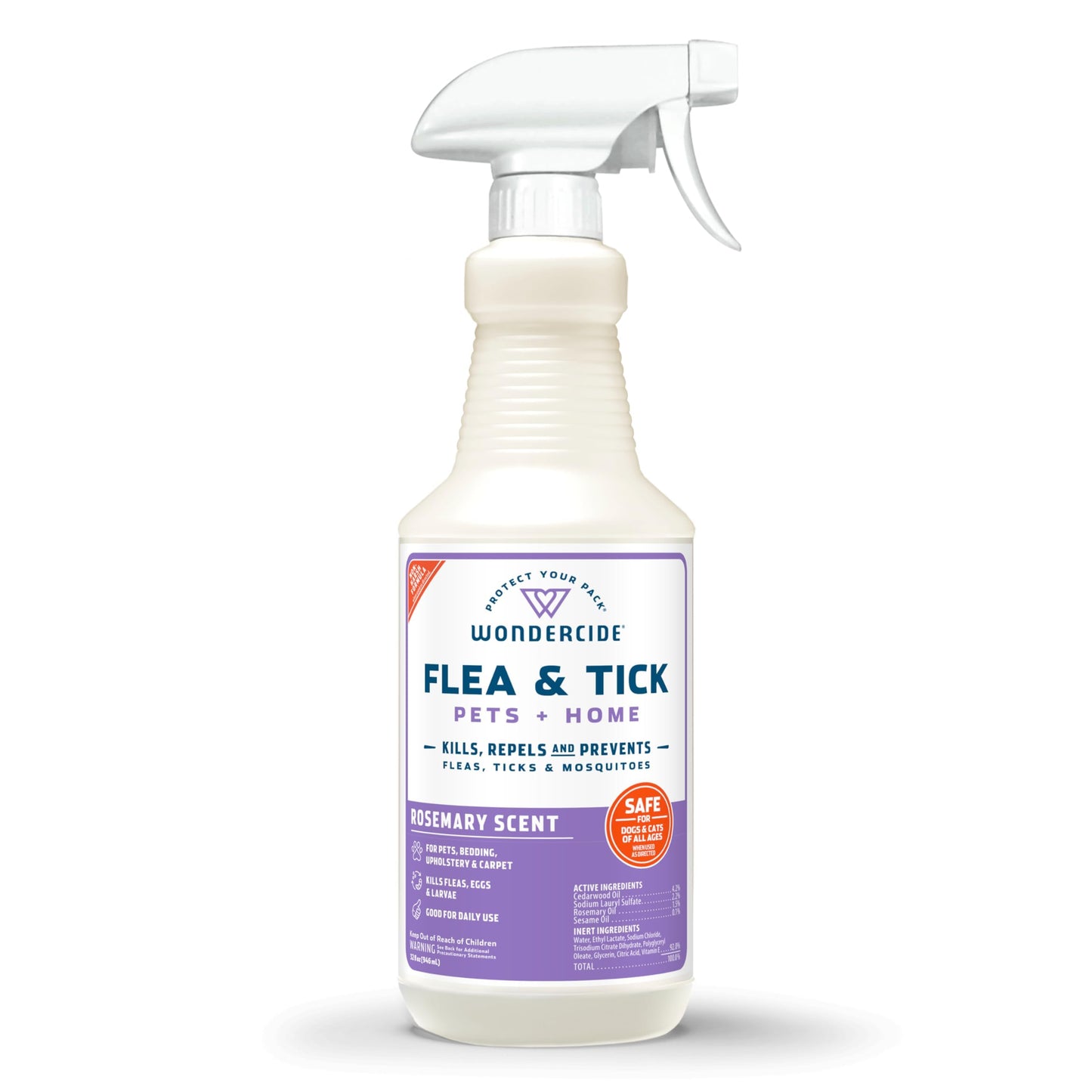 HOTWondercide - Flea, Tick & Mosquito Spray for Pets and Home with Natural Essential Oils - Killer, Control, Prevention, Treatment - Lemongrass 16 oz