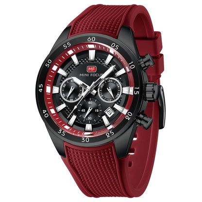 HOTMINI Focus Men Watches Unique Casual Wristwatch (Chronograph/Waterproof/Luminous/Calendar/24 Hours) Silicon Band Fashion Watches for Men