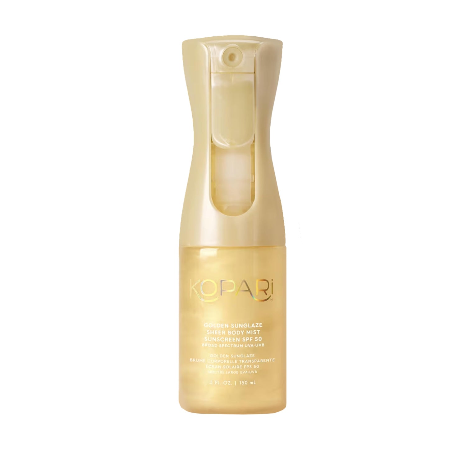 HOTKopari Rose Gold Sunglaze Sheer Body Mist Sunscreen SPF 42, Infused with Shimmering Body Oil, Hydrating Mist, Hydrates, Brightens, Makeup Friendly, Gives Skin a Glowy Finish, Lightweight,