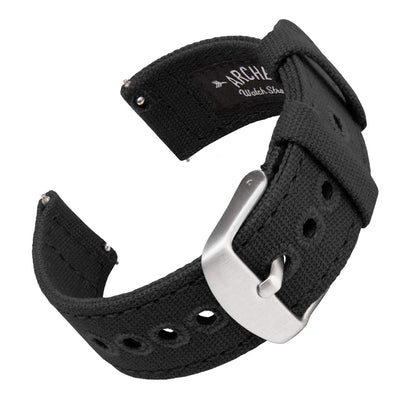 HOTArcher Watch Straps - Canvas Quick Release Watch Bands (Faded Olive, 22mm)