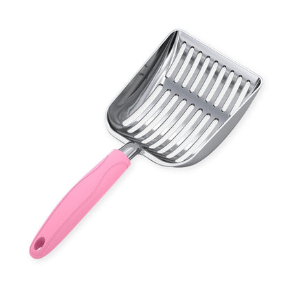 HOTWePet Cat Litter Scoop, Aluminum Alloy Sifter, Kitty Metal Scooper, Deep Shovel, Long Handle, Poop Sifting, Kitten Pooper Lifter, Durable, Heavy Duty, for Litter Box