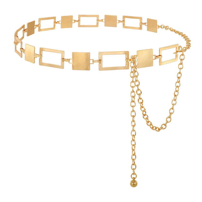 HOTWHIPPY Metal Waist Chain Belt Women Adjustable Body Link Belts Ladies Fashion Chain for Jeans Dress
