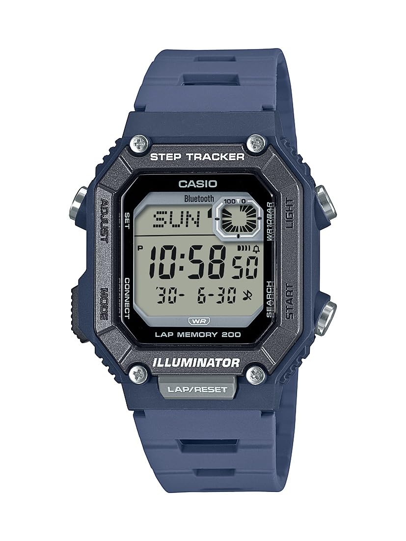 HOTWS-B1000 Series | Men's Digital Watch | (Black) | 100M WR | Step Tracker | LED Illuminator | 100 SEC Chronograph | Daily Alarm | 2-Year Battery