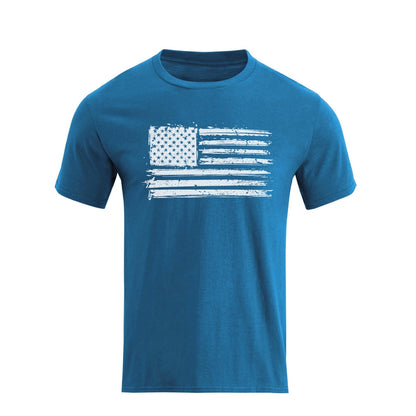 HOTH HYFOL Men's Graphic T-Shirts USA Flag Cotton Short Sleeve American Patriotic Crewneck Casual Regular Tee Shirts