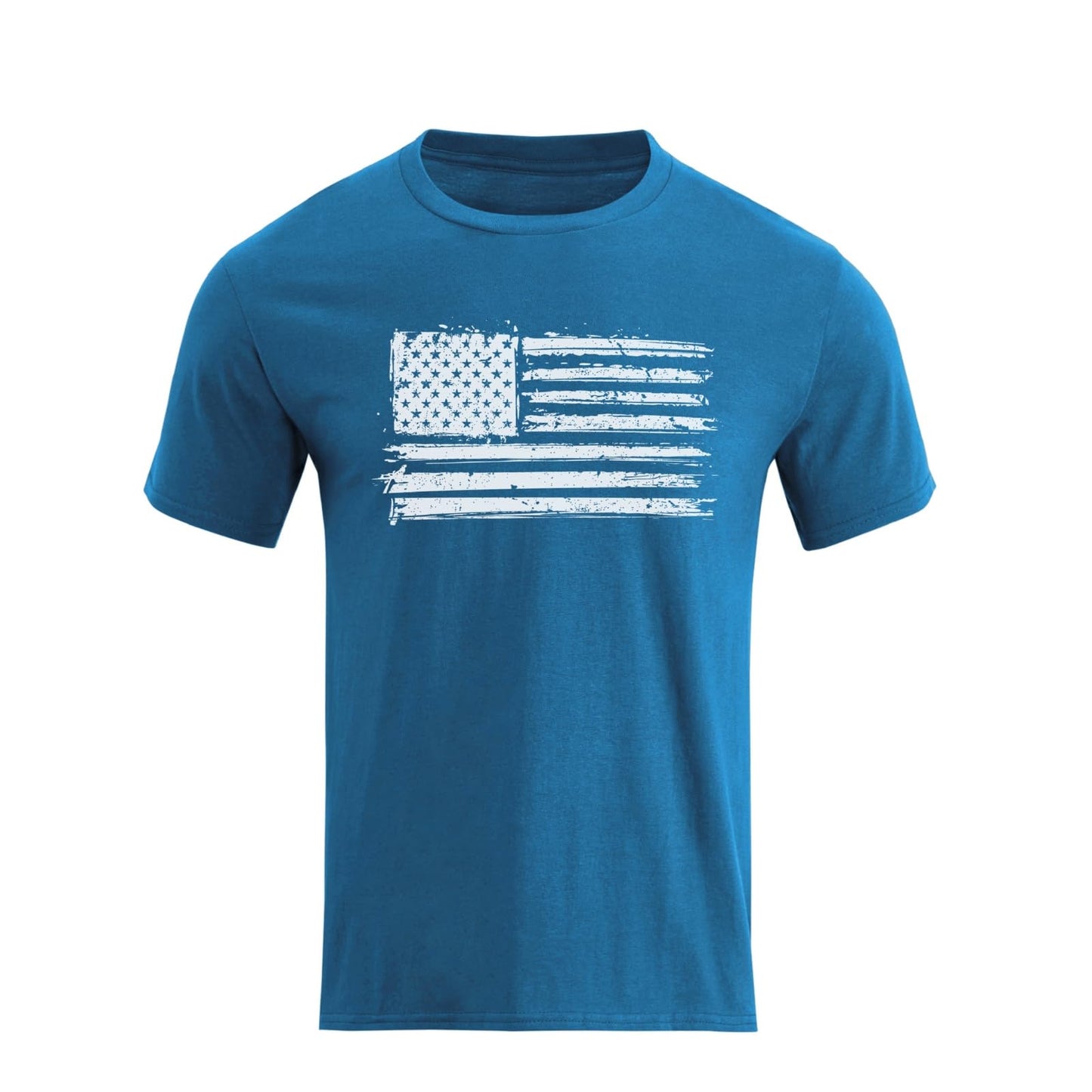 HOTH HYFOL Men's Graphic T-Shirts USA Flag Cotton Short Sleeve American Patriotic Crewneck Casual Regular Tee Shirts