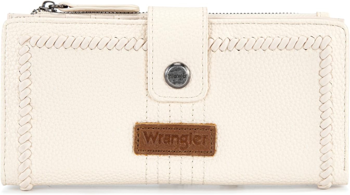 HOTMontana West X Wrangler Wallets for Women Ladies Female Bifold Card Cases Money Organizer Minimalist Travel Wallet with Rfid Lining and ID Window