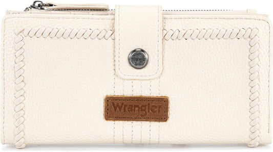 HOTMontana West X Wrangler Wallets for Women Ladies Female Bifold Card Cases Money Organizer Minimalist Travel Wallet with Rfid Lining and ID Window