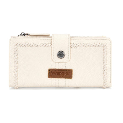 HOTMontana West X Wrangler Women's Wallets Large Wristlet for Woman Ladies Female Trifold Cash Wallet with Wrist Strap and Rfid Lining