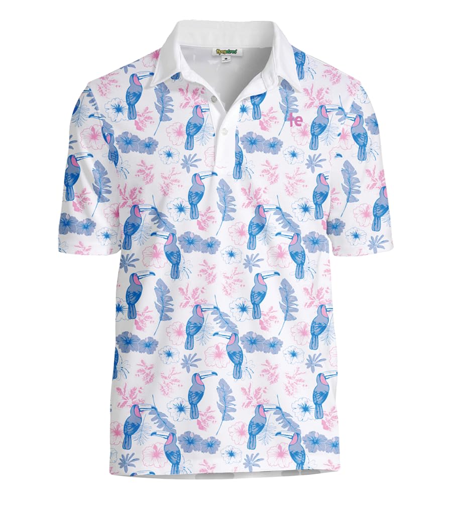 HOTTipsy Elves Men’s Golf Polo Shirt - Moisture Wicking, Stretch Fabric, Athletic Fit - Performance Polo