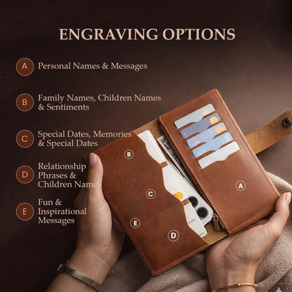 HOTCustom RFID Card Holder for Women – Personalized Slim & Elegant Credit Card Wallet – Ideal Valentine's Day, Mother's Day & Birthday Gift – Secure, Stylish Card Organizer