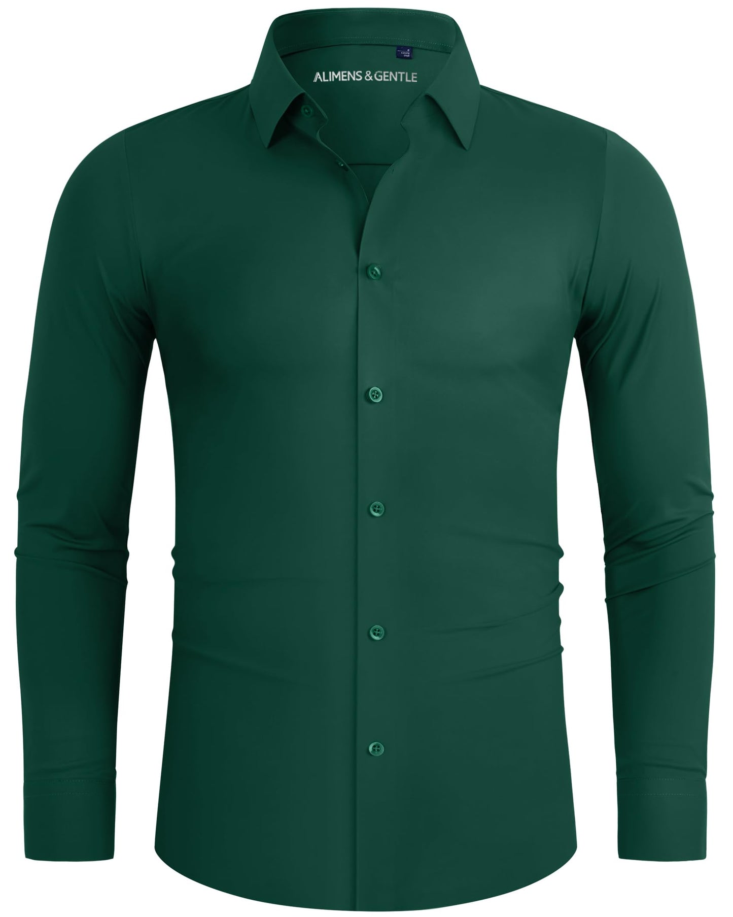 HOTAlimens & Gentle Stretch Mens Dress Shirts Slim Fit Long Sleeve Casual Skinny Muscle Fit Wrinkle Free Button Down Shirt