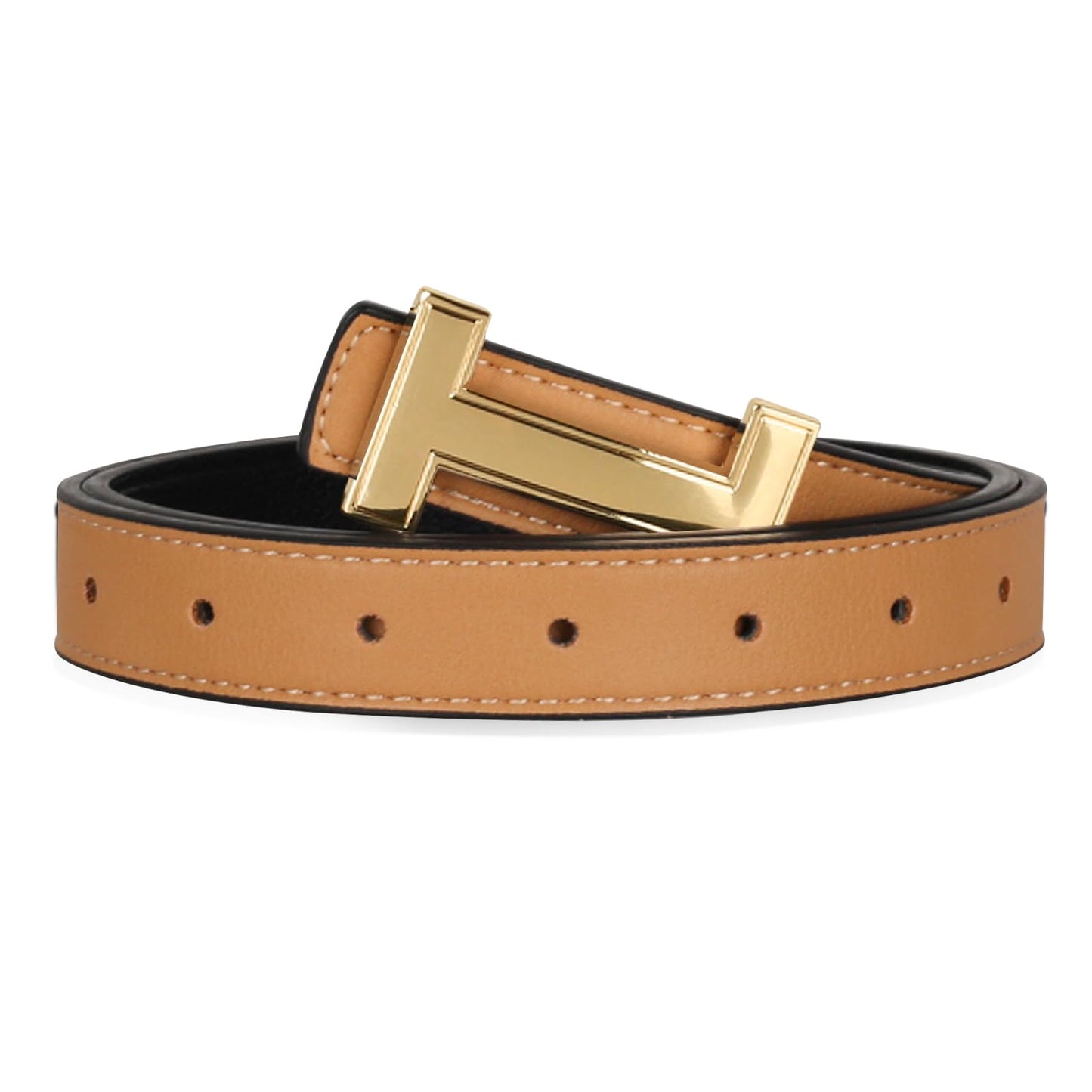 HOTRelang Women's Belts with Gold Buckle, Fashion Waist Band, Elegant Ladies' Belt, Gift for Women