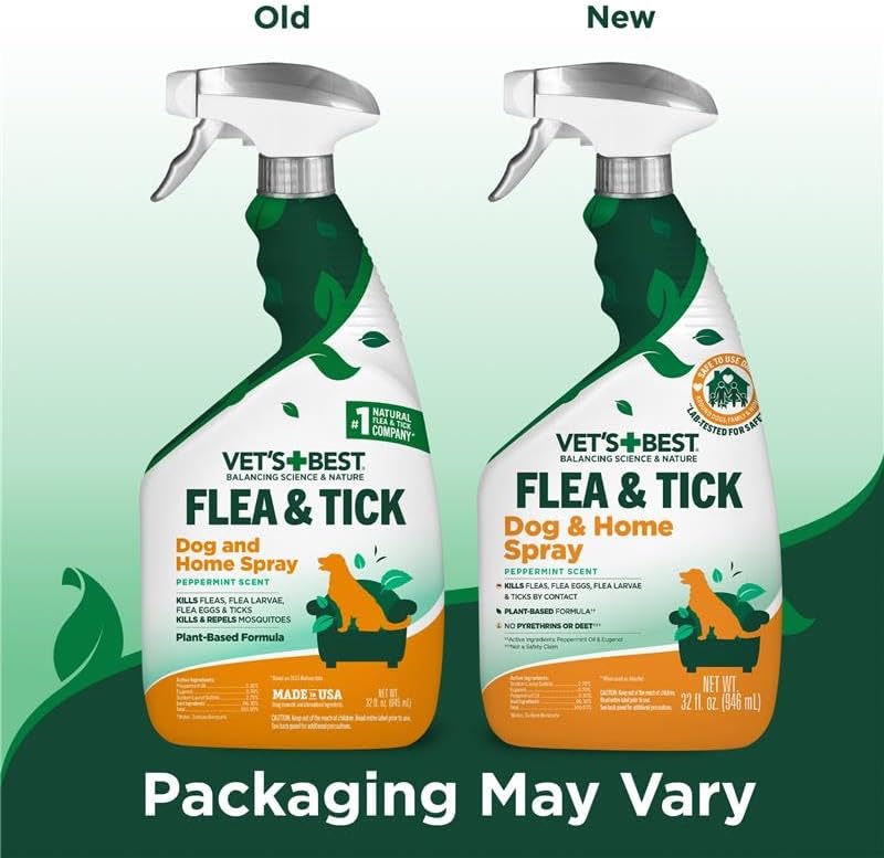 HOTVet’s Best Indoor Flea and Tick Spray – Dog Flea and Tick Treatment for Home, Plant-Based Formula with Natural Oils, Kills Fleas, Eggs & Ticks on Contact, Made in USA, 32 oz | Plant-Based Flea & Tick Spray, Kills Fleas, Eggs & Ticks on Contact, Natural