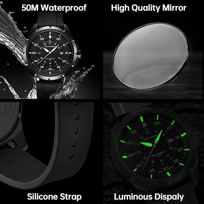 HOTSAPPHERO Mens Watch 50M Waterproof Luminous Quartz Analog Watches with Date Display Casual Stylish Work Business Classic Silicone Strap Men's Wrist Watches Elegant Gifts for Men