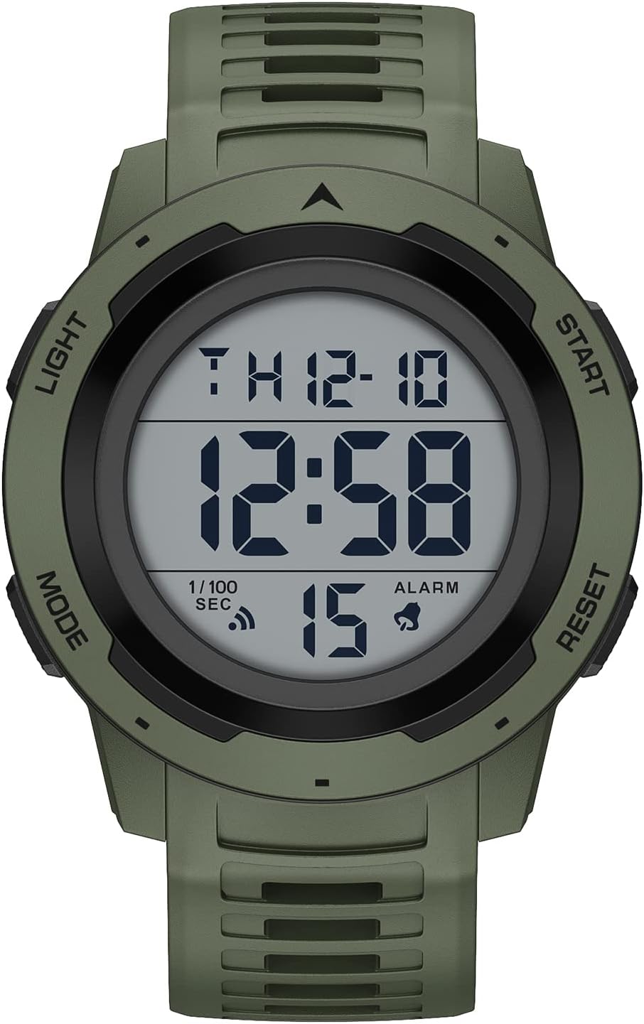 HOTGOLDEN HOUR Mens Waterproof Digital Sport Watches Wide Screen Easy Read Display Military Style with Rubber Strap