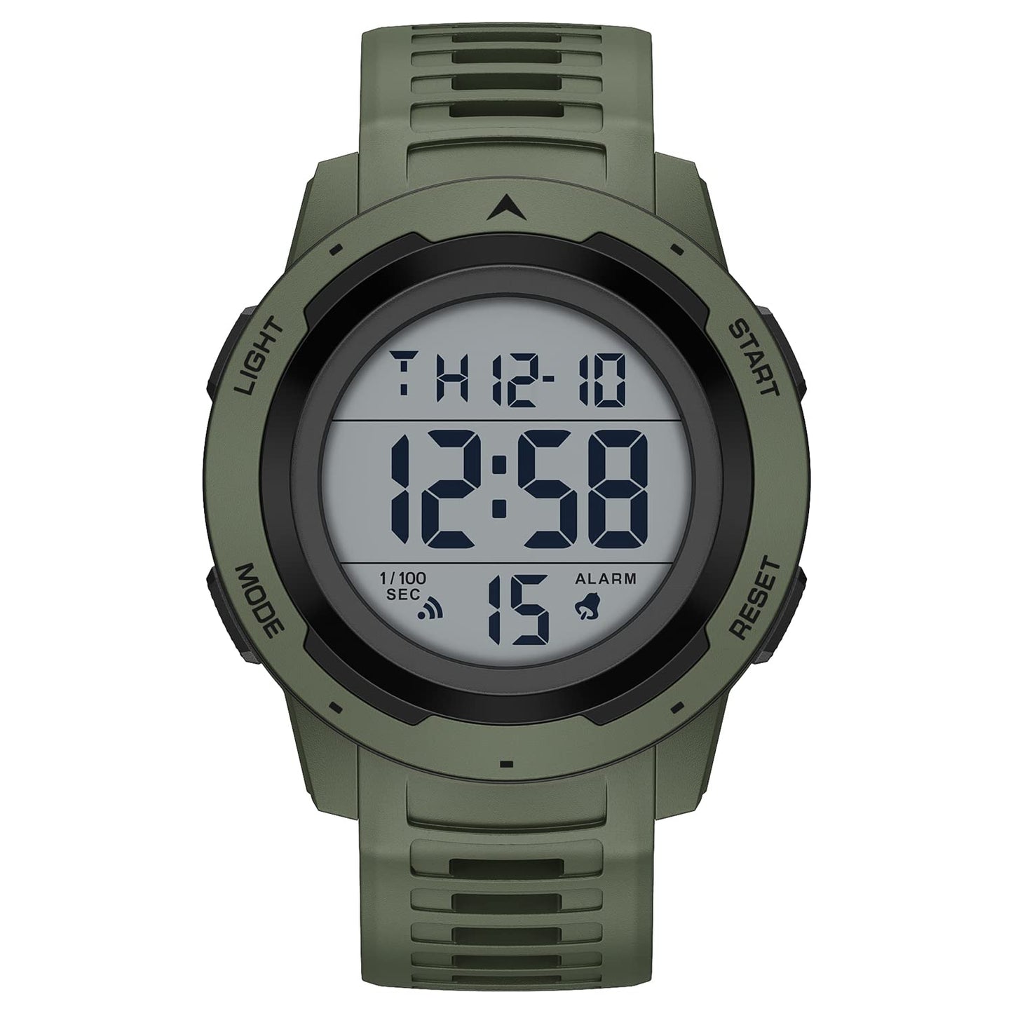 HOTGOLDEN HOUR Mens Waterproof Digital Sport Watches Wide Screen Easy Read Display Military Style with Rubber Strap