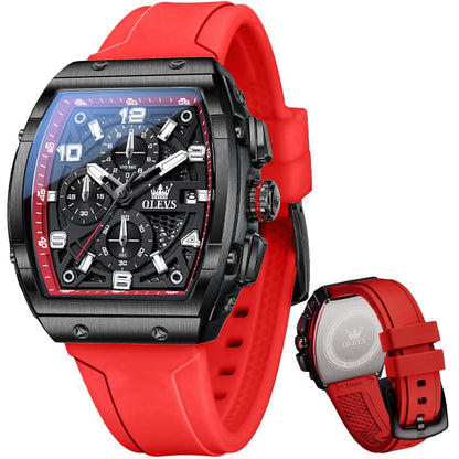 HOTOLEVS Mens Watches Stylish Chronograph Waterproof Luminous Silicon Strap Multifunction Watches for Men Business Men Wrist Watch