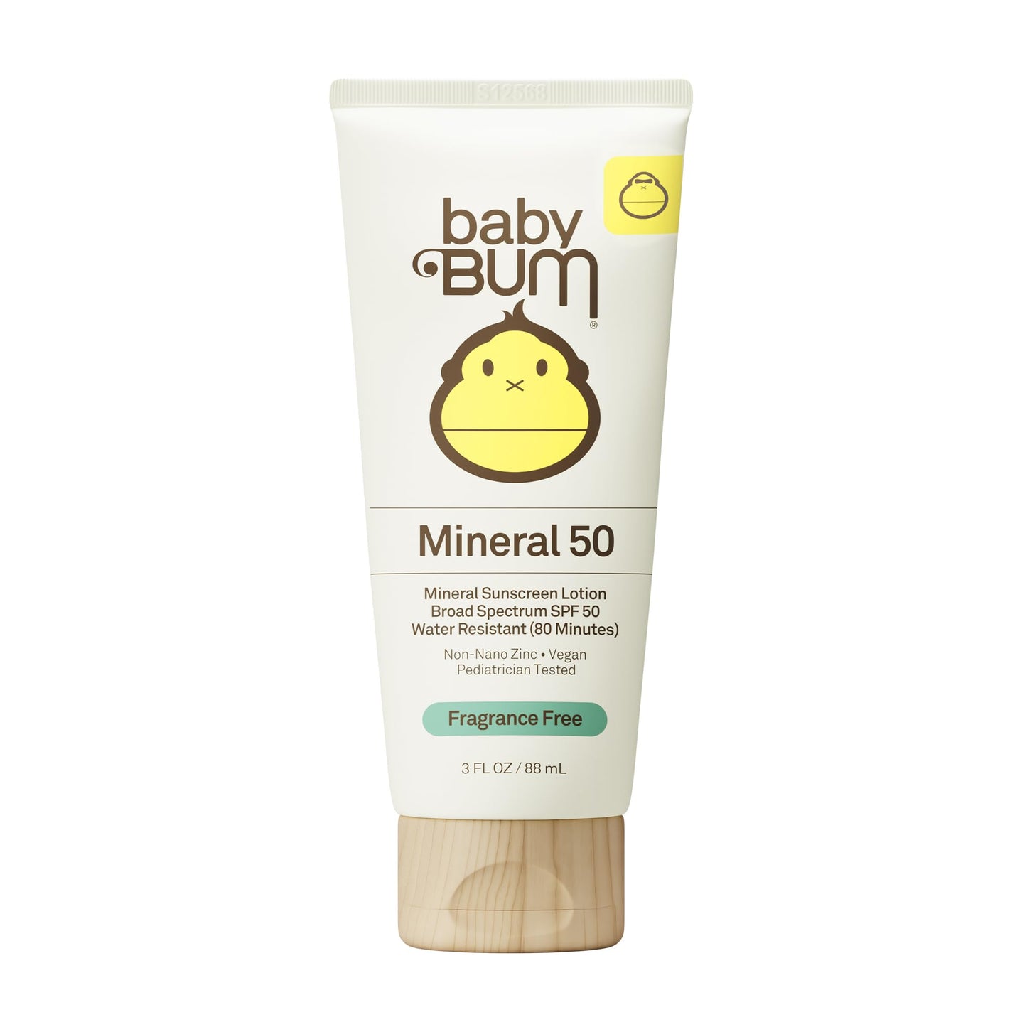 HOTBaby Bum SPF 50 Sunscreen Lotion - Mineral UVA/UVB Face and Body Protection for Sensitive Skin - Hawaii 104 Act Compliant (Made without Octinoxate & Oxybenzone) - Travel Size - 3 oz