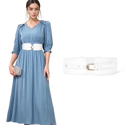 HOTSUOSDEY Womens Wide Elastic Waist Belt for Dress Ladies Stretch Cinch Belt for Women