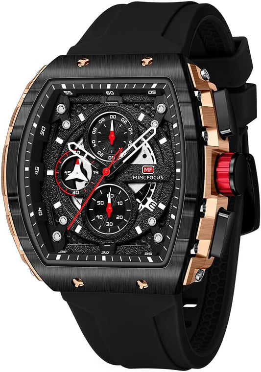 HOTMini Focus Men's Watch Fashion Sport Wrist Watches (Chronograph/Waterproof/Luminous/Calendar) Silicon Strap Quartz Watches for Men