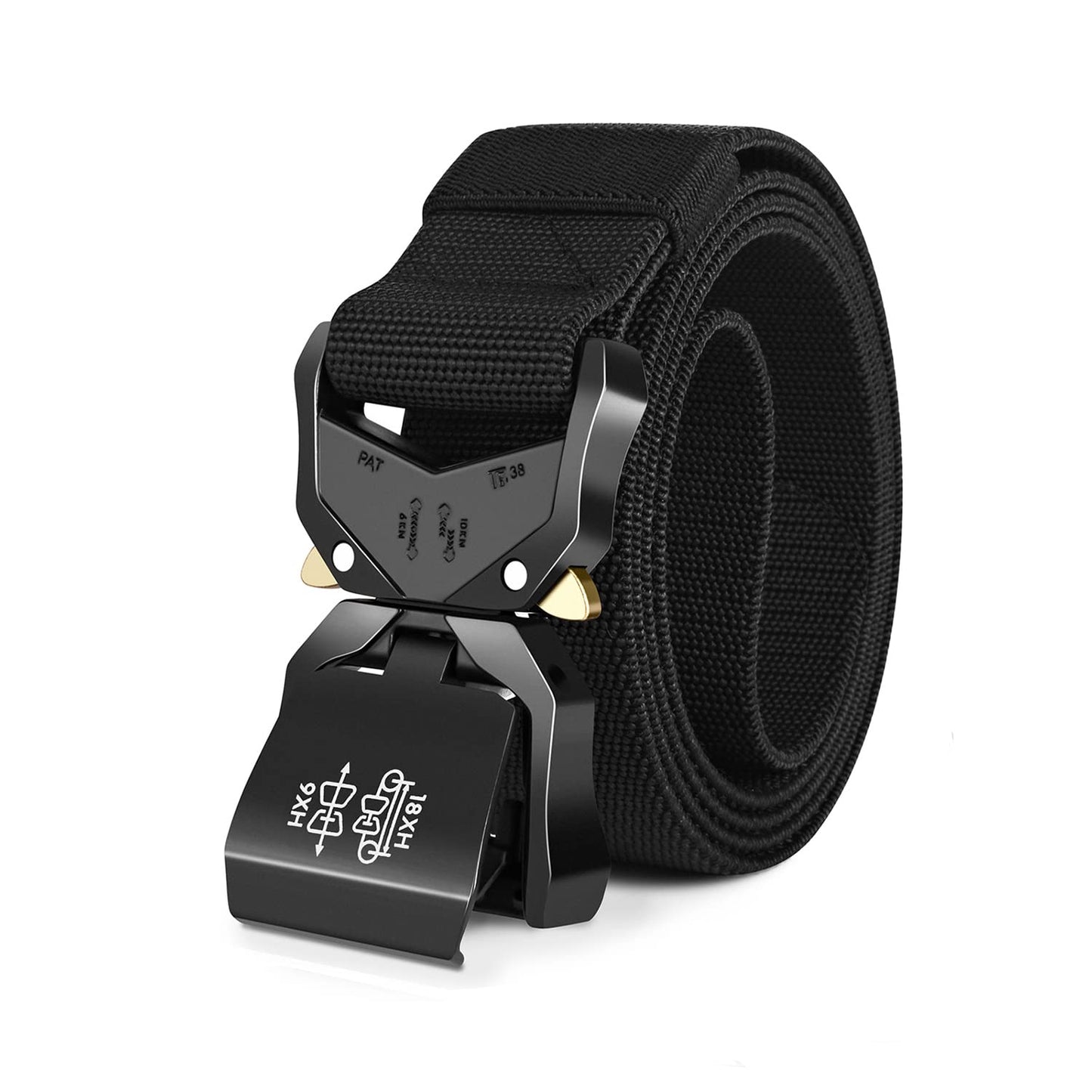 HOTTactical Belt for Men and Women, Military Work Belt Nylon with Quick-Release Buckle, Gift with Molle Pouch & Clip