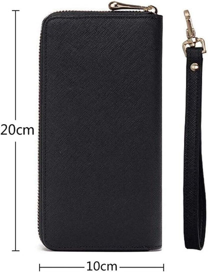 HOTPersonalized Crayon Style Photo Women's Wallet Custom Fashion Phone bags Leather Wallet Christmas gifts(Pink Double Side)