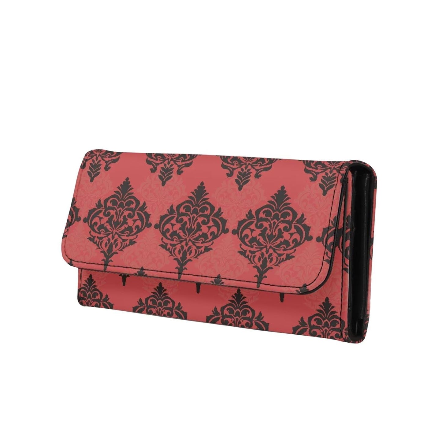 HOTPainting Iris Long Wallets for Women PU Leather Ladies Billfold Wallet,Snap Closure, Purple White Yellow Flowers Trifold Clutch Checkbook Purse with Zipper Pocket
