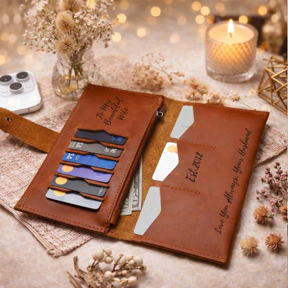 HOTCustom RFID Card Holder for Women – Personalized Slim & Elegant Credit Card Wallet – Ideal Valentine's Day, Mother's Day & Birthday Gift – Secure, Stylish Card Organizer