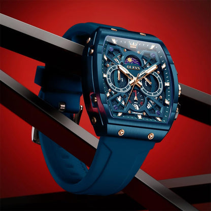 HOTOLEVS Mens Watches Stylish Chronograph Waterproof Luminous Silicon Strap Multifunction Watches for Men Business Men Wrist Watch