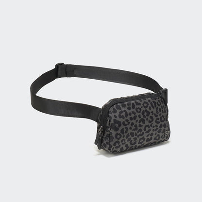 HOTPander Two Way Zipper Fanny Pack Nylon Everywhere Belt Bag for Women, Water Repellent Waist Packs, Crossbody Bags with Adjustable Strap (Grey Leopard)