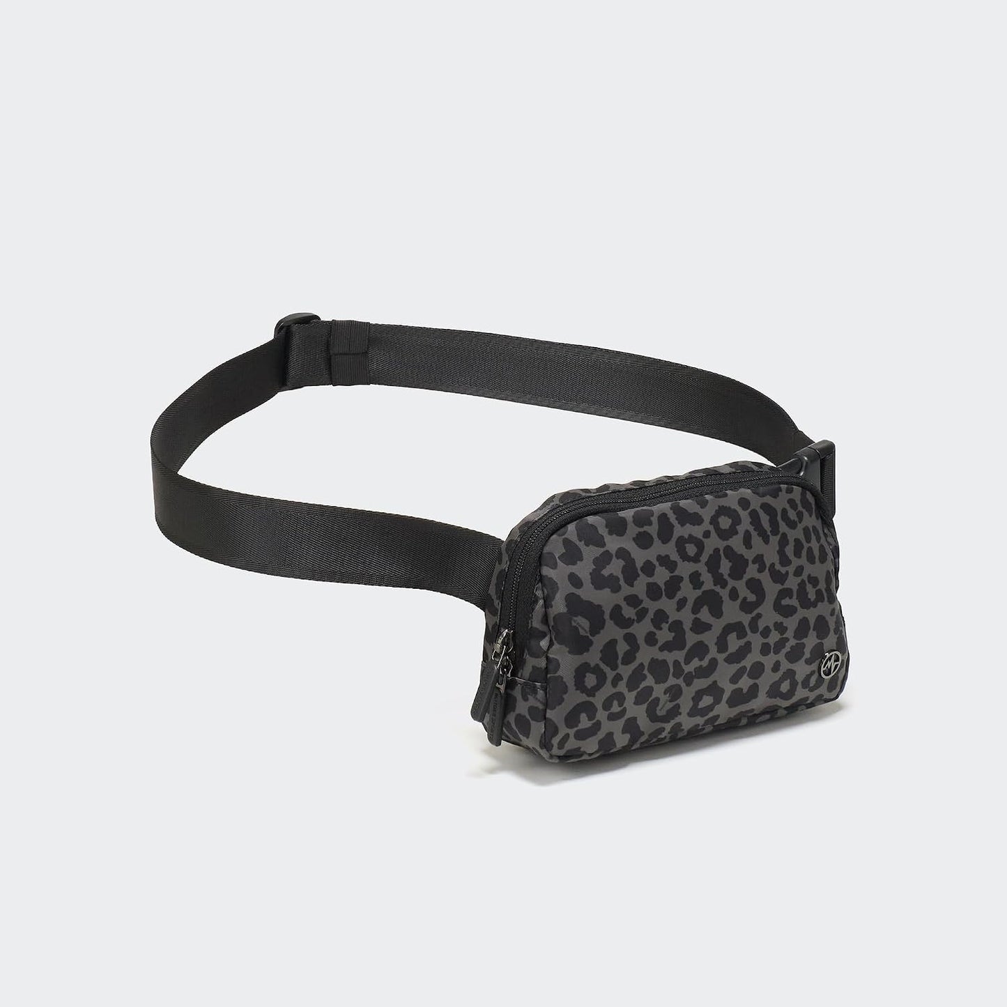 HOTPander Two Way Zipper Fanny Pack Nylon Everywhere Belt Bag for Women, Water Repellent Waist Packs, Crossbody Bags with Adjustable Strap (Grey Leopard)