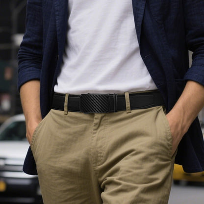 HOTZitahli Belt Men,Leather Ratchet Belt for Men Dress Casual Every Day with Adjustable Buckle,Trim to Fit For Gift