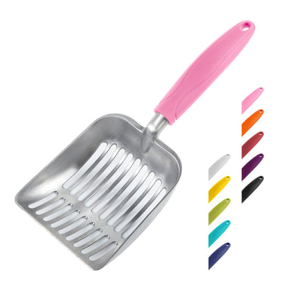 HOTWePet Cat Litter Scoop, Aluminum Alloy Sifter, Kitty Metal Scooper, Deep Shovel, Long Handle, Poop Sifting, Kitten Pooper Lifter, Durable, Heavy Duty, for Litter Box