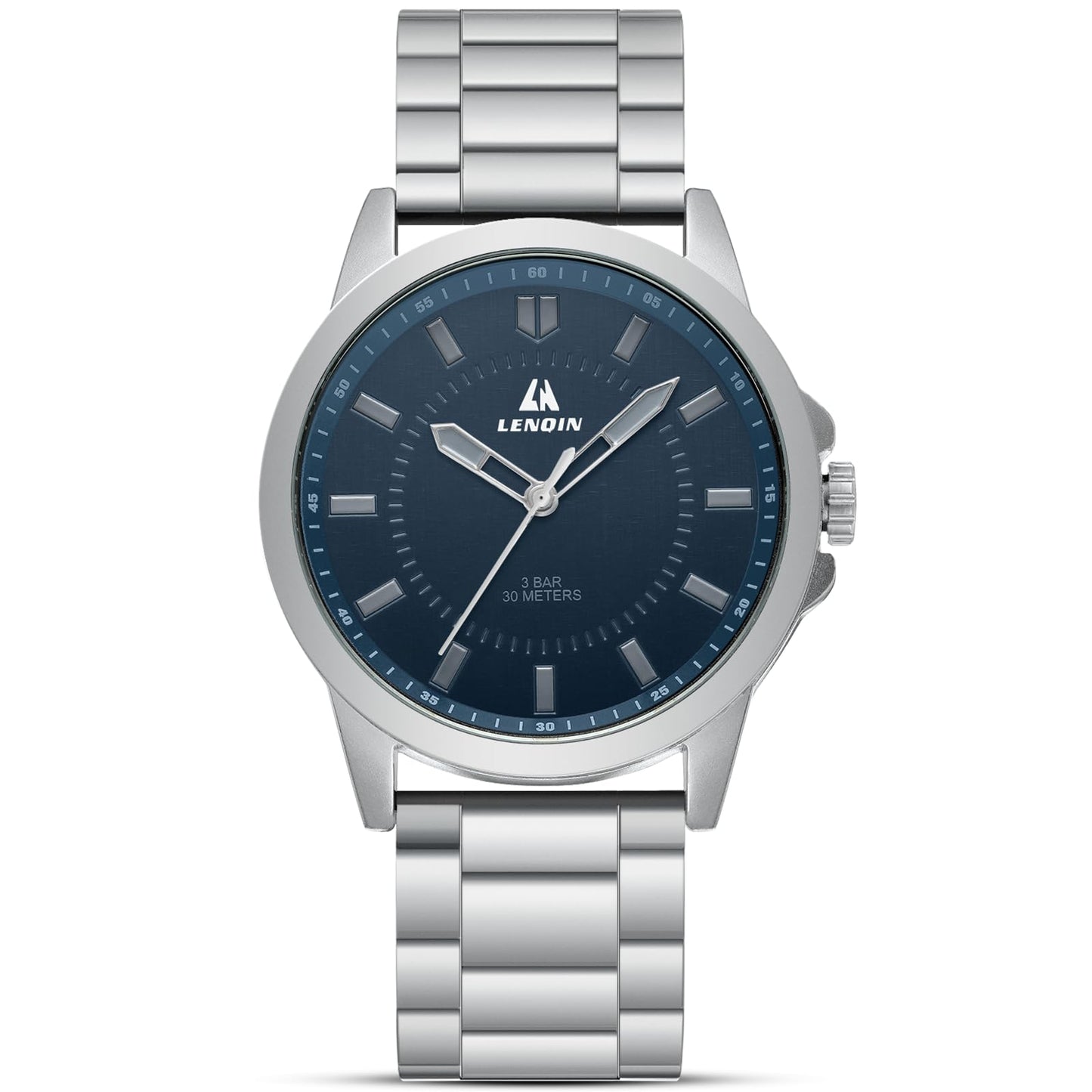 HOTLN LENQIN Mens Watches Waterproof Stainless Steel Watch for Men Analog Quartz Fashion Business Designer Wristwatch