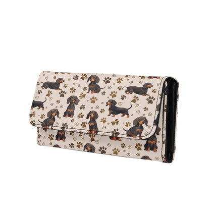 HOTPainting Iris Long Wallets for Women PU Leather Ladies Billfold Wallet,Snap Closure, Purple White Yellow Flowers Trifold Clutch Checkbook Purse with Zipper Pocket