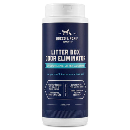 HOTRocco & Roxie Litter Box Odor Eliminator, Best Natural Urine Deodorizer, Cat Box Deodorizer, Smell Control, Odor Absorber, Safe for Kitty, 12 oz