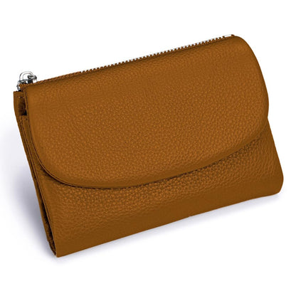 HOTLECDOA Unisex Pebble Leather Wallet, Short Genuine Leather Coin and Card Wallet, Small Wallets for Women, Suitable for Coins and Cards (#15)