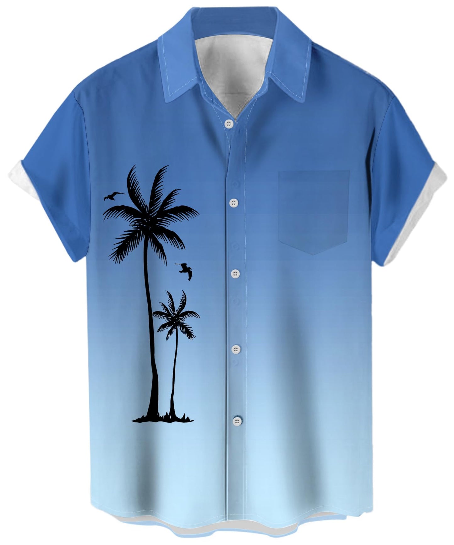 HOTMen's Short Sleeve Button Up Hawaiian Shirt 1950s Vintage Bowling Shirts