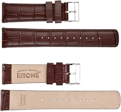HOTRitche Christmas Gift Quick Release Leather Watch Bands Genuine Leather Watch Strap for Samsung Galaxy Watch 6 Band Classic 43mm 47mm 40mm 44mm 18mm, 20mm or 22mm for Men and Women, White Elephant Gifts, Stocking Stuffers for Men