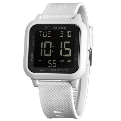 HOTMens Digital Watches for Men Waterproof Large Square Wrist Watch | Big face wristwatch for women, Simple work watches for men,Reloj para hombre,Chronograph,Alarm,Stopwatch,Dual Time,Date,Light