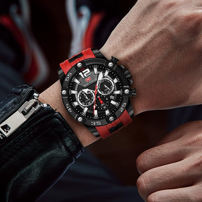 HOTMF MINI FOCUS Men Watches Unique Casual Wrist Watches (Chronograph/Waterproof/Luminous/Calendar/24 Hours) Silicon Band Fashion Watches for Men