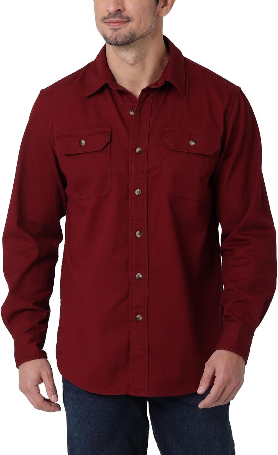 HOTWrangler Authentics Men's Long Sleeve Classic Woven Shirt