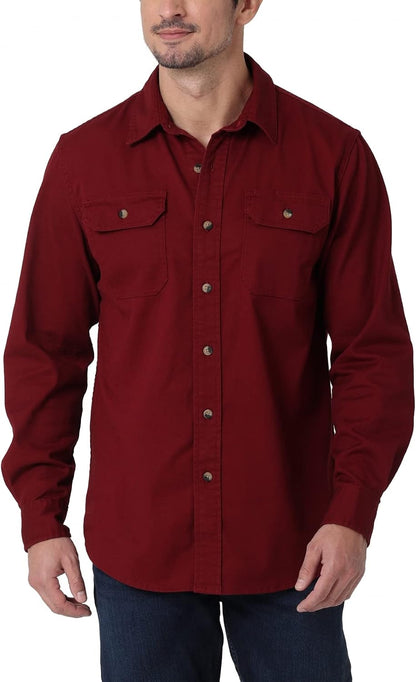 HOTWrangler Authentics Men's Long Sleeve Classic Woven Shirt
